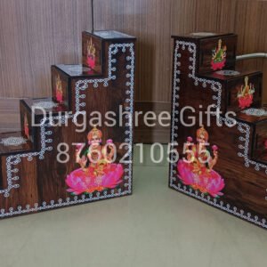 MDF Diya Stand 5 step Pair - Astalakshmi 10 inch