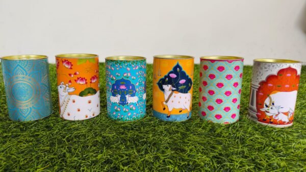 Tin Jar Containers Printed Designs