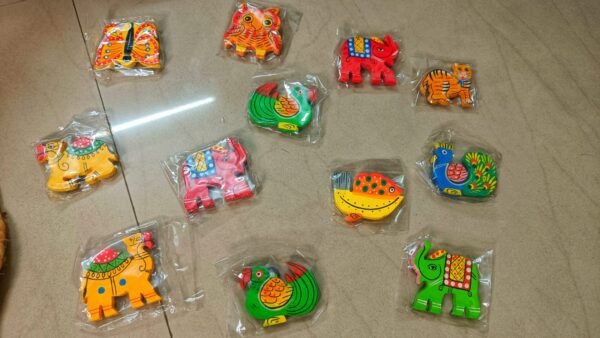 Double Side Hand Painted Wooden Fridge Magnets 3"