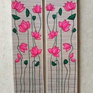 Hand Painted Floral Pichwai on Sambu Grass Mat -Set of 2