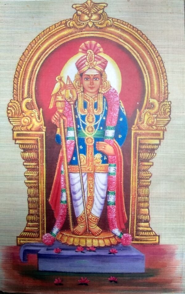 Hand Painted Murugan On Sambhu Grass Mat 4*8 feet