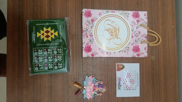 Premium Festive Combo – 6" Manai & Kumkum Essentials in 'Thank U' Bag