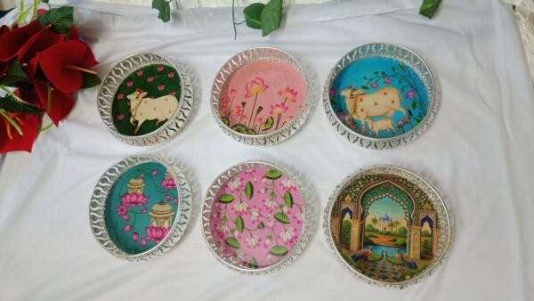 German Silver Tray 6" with Designs