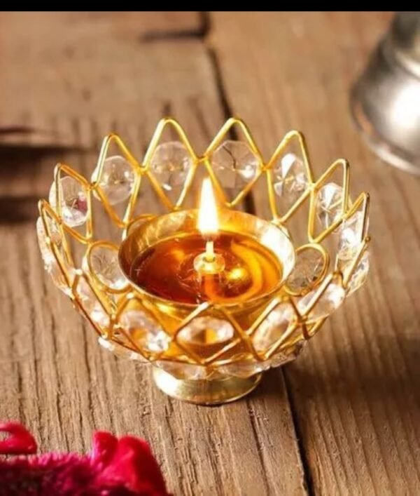Crystal Diya Gold Color