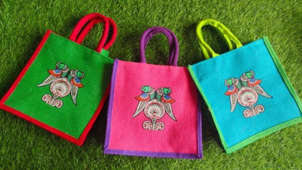Jute Bag with Digital Print Parrot