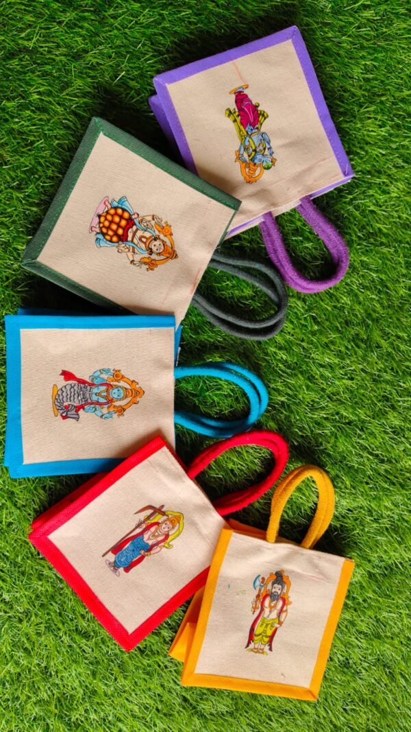 Canvas Bag with Dasavatharam Print